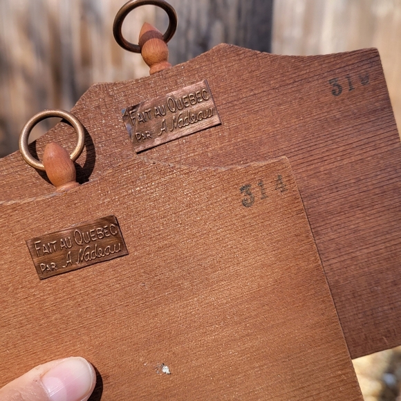 Vintage Fait au Quebec Hammered Copper Breadmaker & Fireplace Scene by A Nadeau - Picture 3 of 12